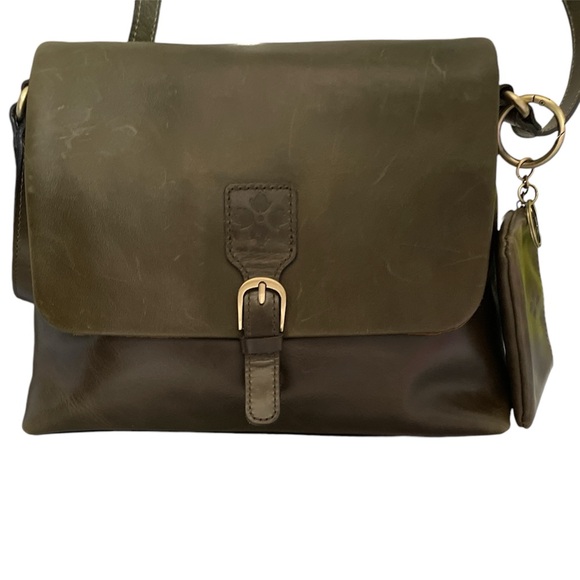 Patricia Nash Mili Leather Medium Flap Crossbody w/ Coin Pouch  OLIVE   0122 - Picture 2 of 14